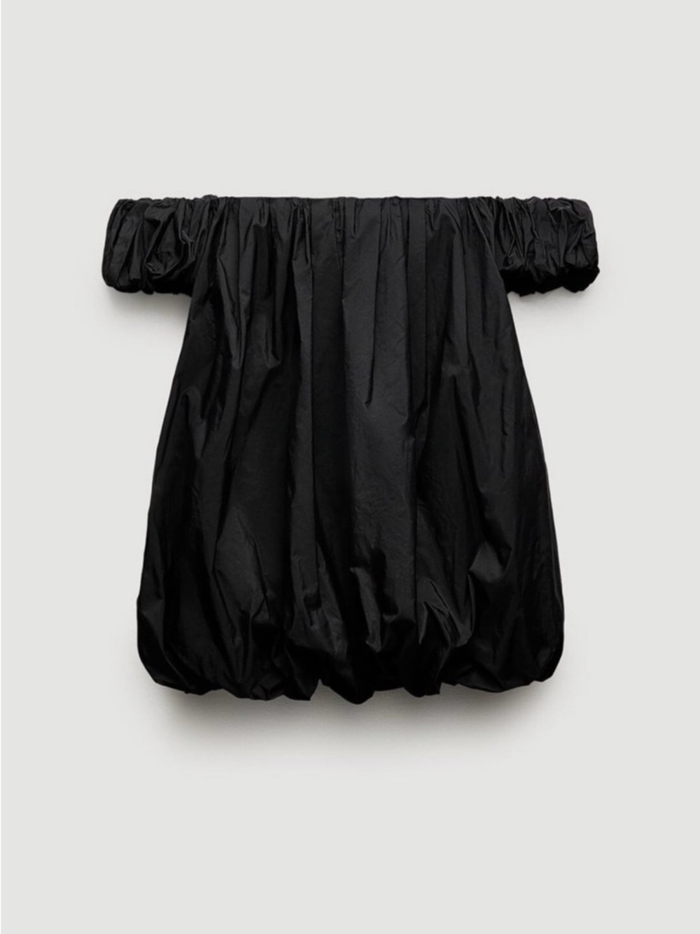 NWT ZARA VOLUMINOUS TAFFETA DRESS ZW BLACK SIZE MEDIUM